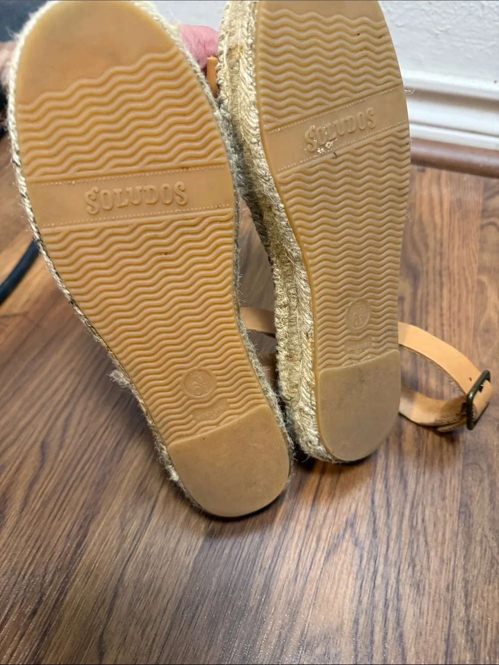 Soludos Tan Leather Ankle-Strap Espadrille Sandals